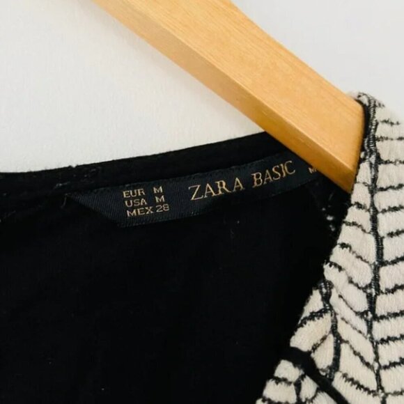 Zara Herringbone Combo Short Sleeve Skater Dress - Picture 4 of 6